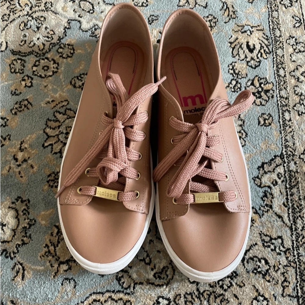 Women's Tan Lace-Up Platform Sneakers